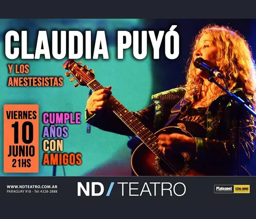 Claudia Puy festeja su cumpleaos nmero 57 en un concierto rodeada de amigos.